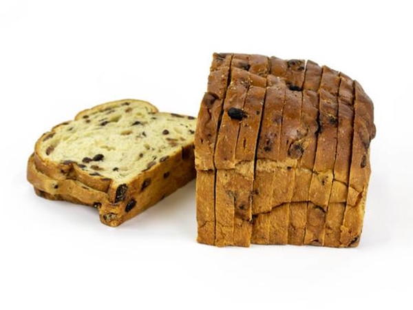 Krenten/Rozijnen brood half, gesneden