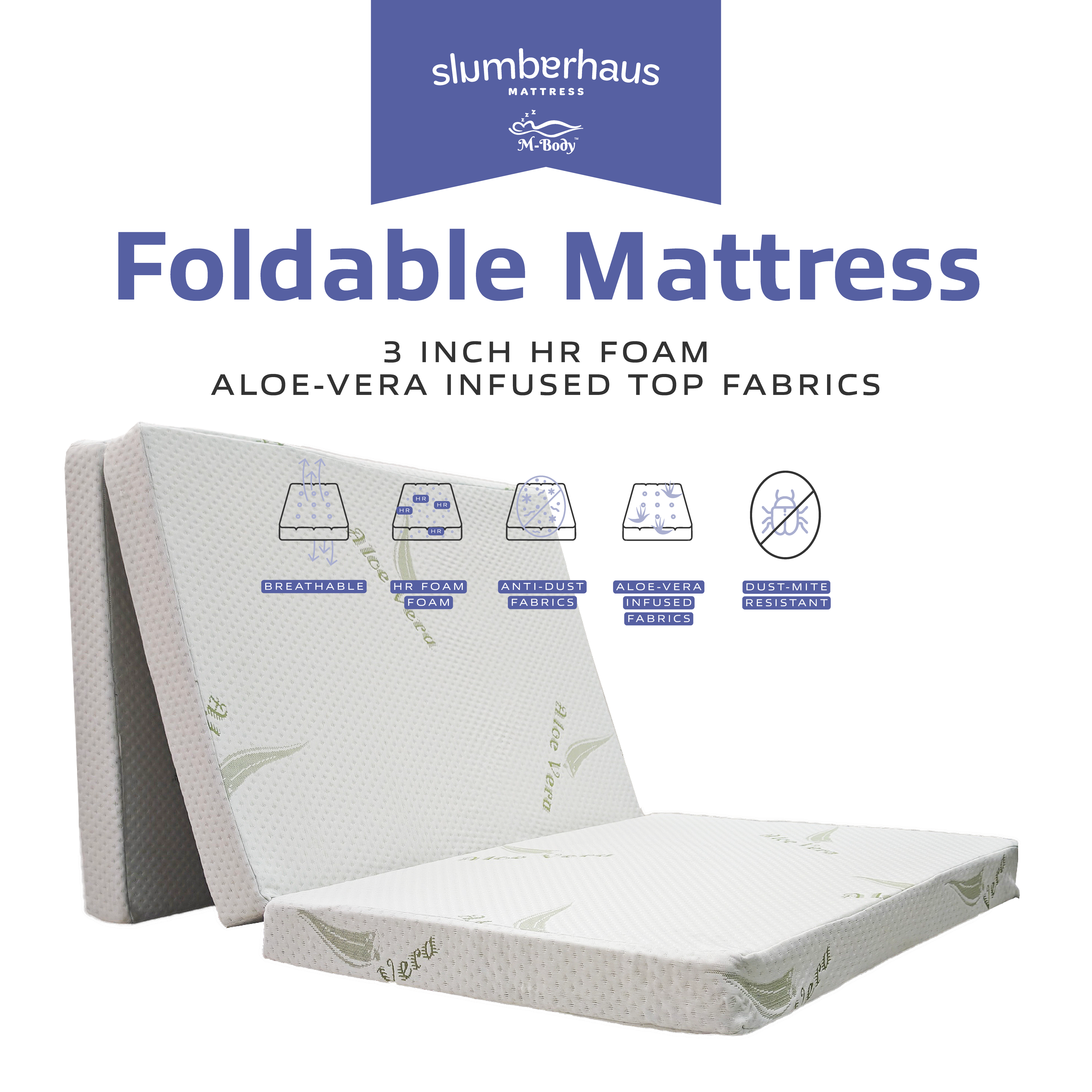 M-BODY FOLDABLE 3" MATTRESS (SINGLE SIZE)
