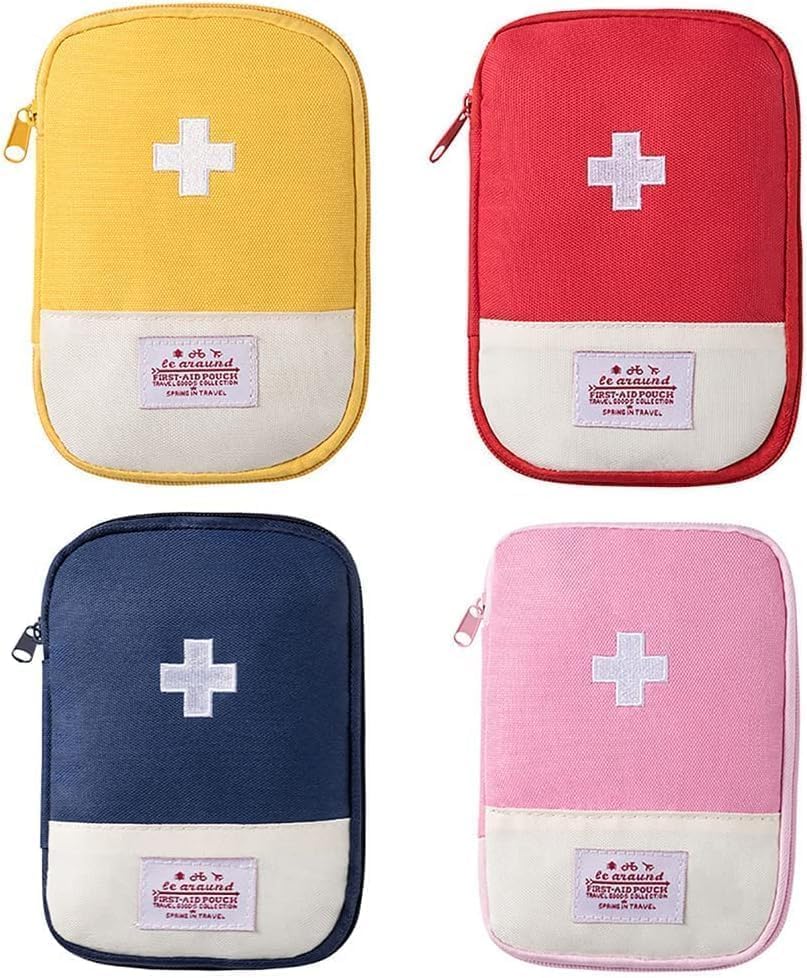 4Pcs Small Empty Travel Mini First Aid Pouch
