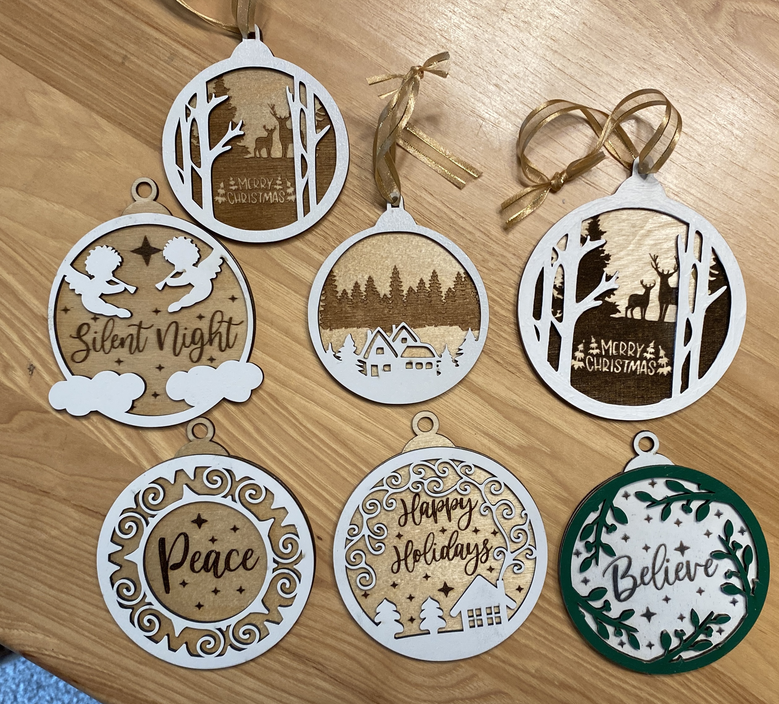 Holiday Wooden Ornaments