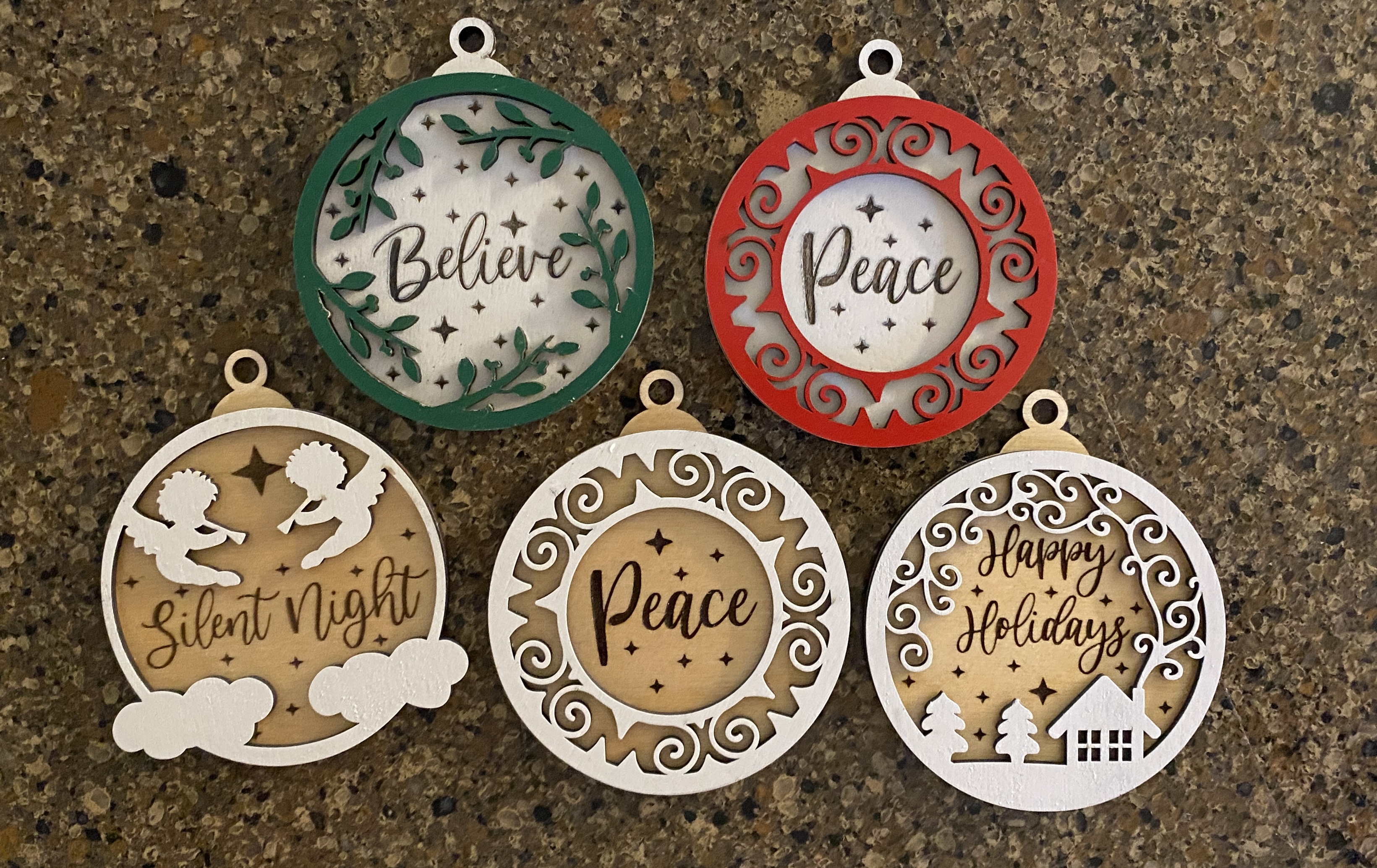 Holiday Wooden Ornaments