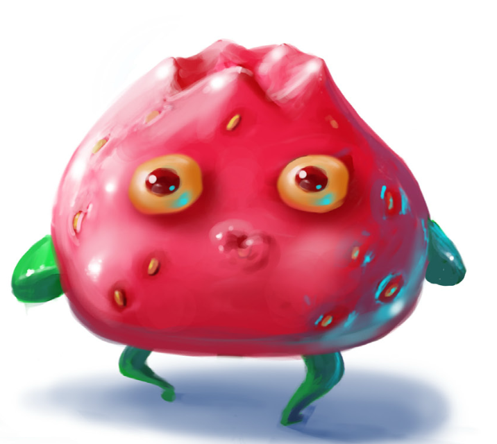 Fraise mascotte rigolote