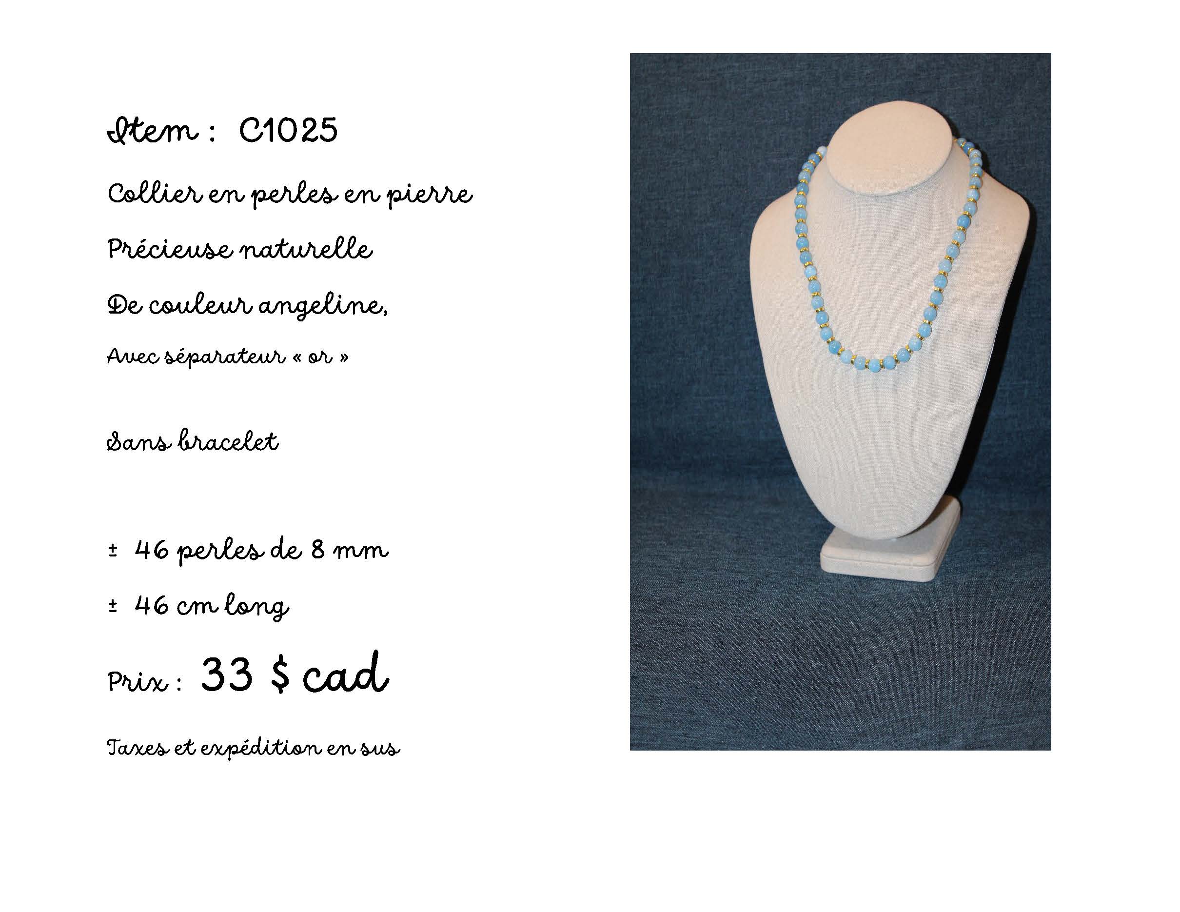 Collier en perles en pierre précieuse naturelle