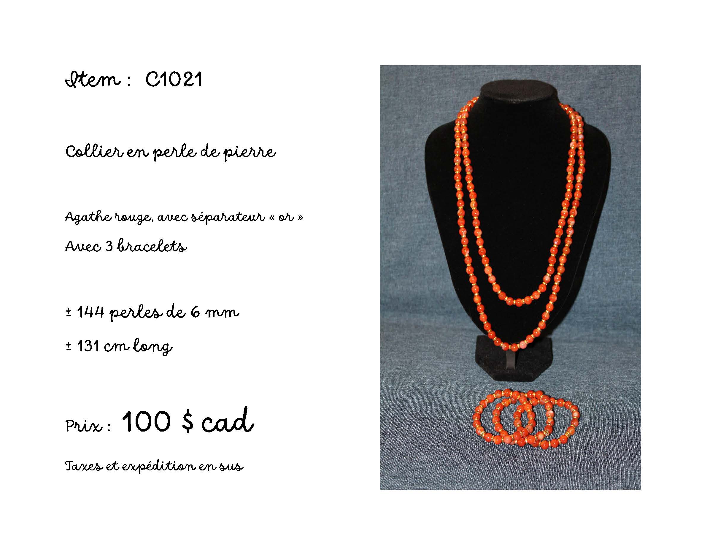 Collier en perles de pierre