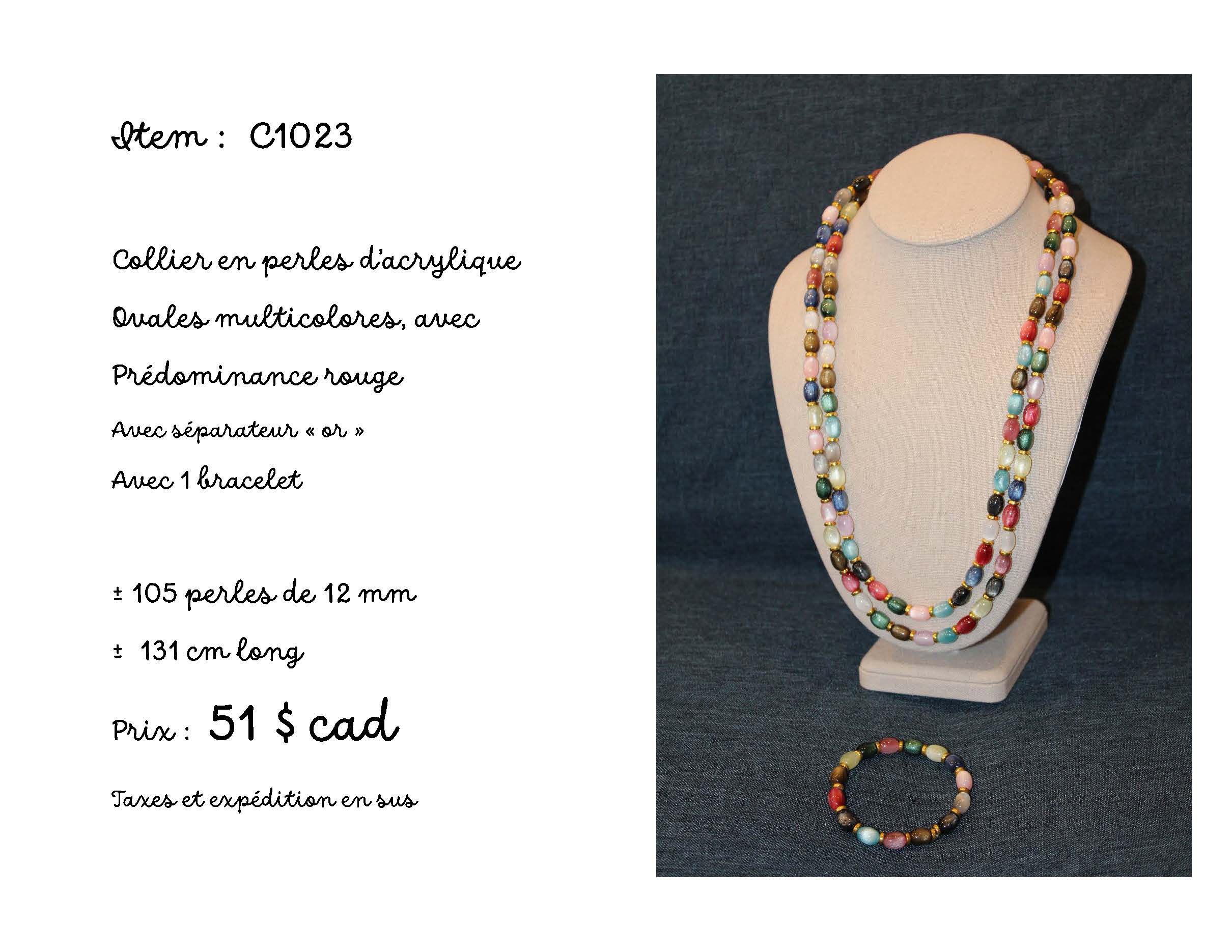 Collier en perles d'acrylique