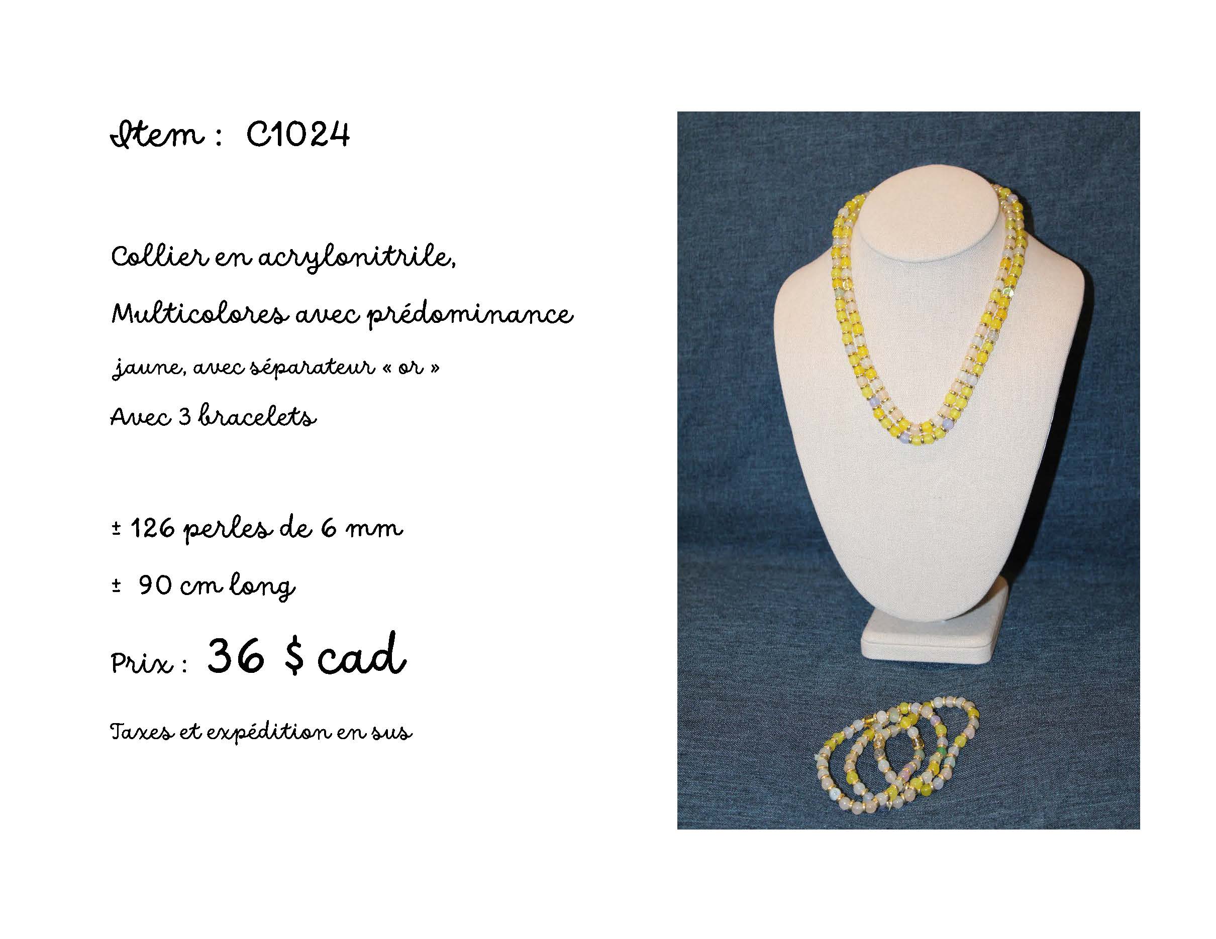 Collier et bracelets multicolores