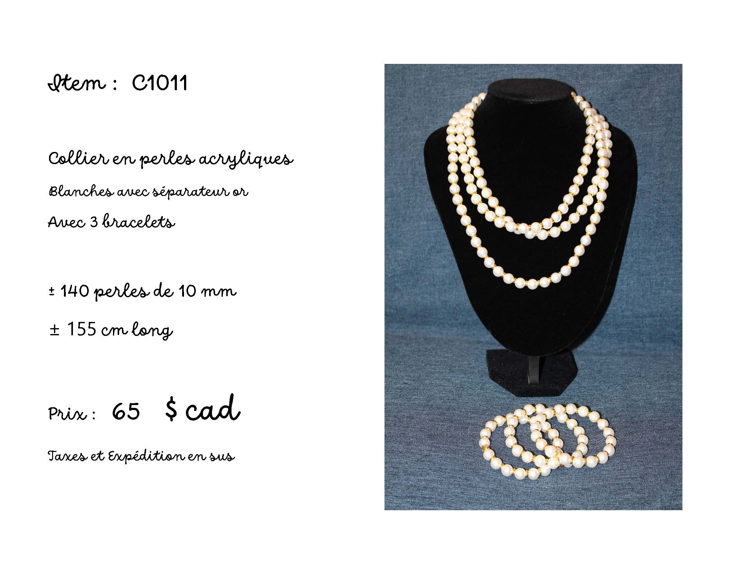 Collier en perles acryliques