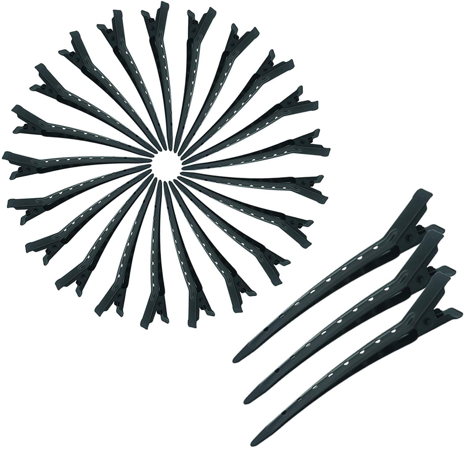 Professional Salon Clips | Alligator Hair Clips | High Quality Metal Clips with Holes 12 pcs