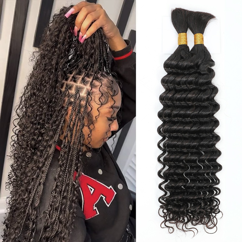 Deep Wave | Boho Coil | 100% Raw Human HairBulk for Boho Braids