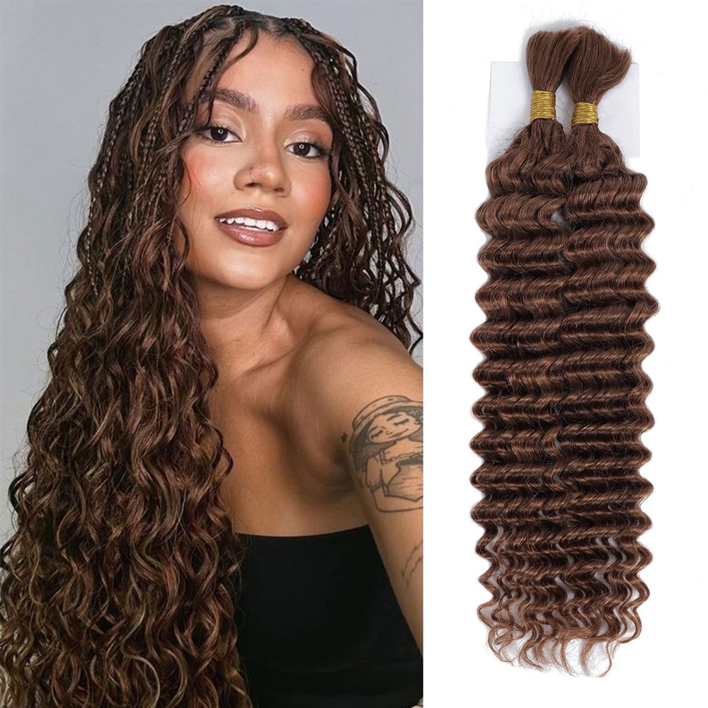 Deep Wave | Boho Coil | 100% Raw Human HairBulk for Boho Braids
