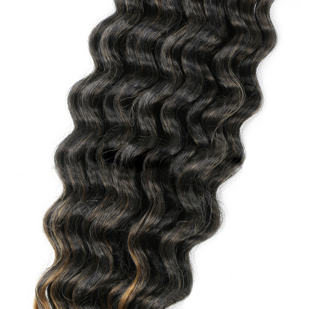 Synthetic Boho Deep Wave Yaki Texture – Bulk & Crochet Curl Hair (22”)