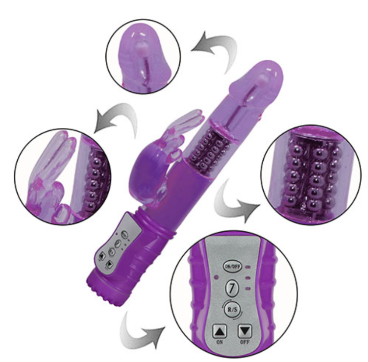 DILDO ROTATIVO CON PERLAS Y ELONGACION