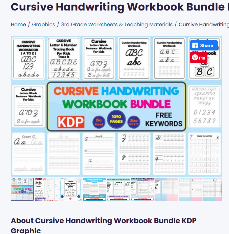 GRADE 3 - Cursive Handwriting Workbook Bundle