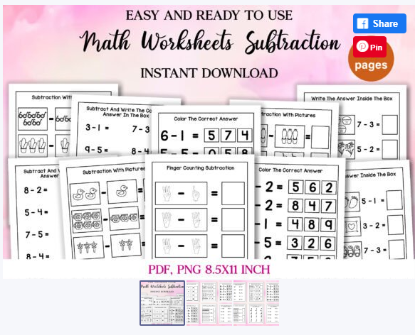 Math Worksheets Subtraction