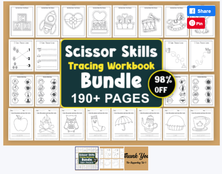 Scissor Skills Tracing Workbook Bundle