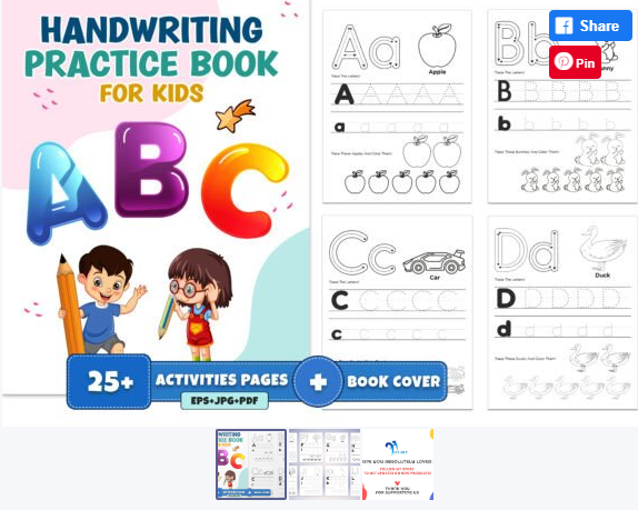 Handwriting Practice Book for Kids