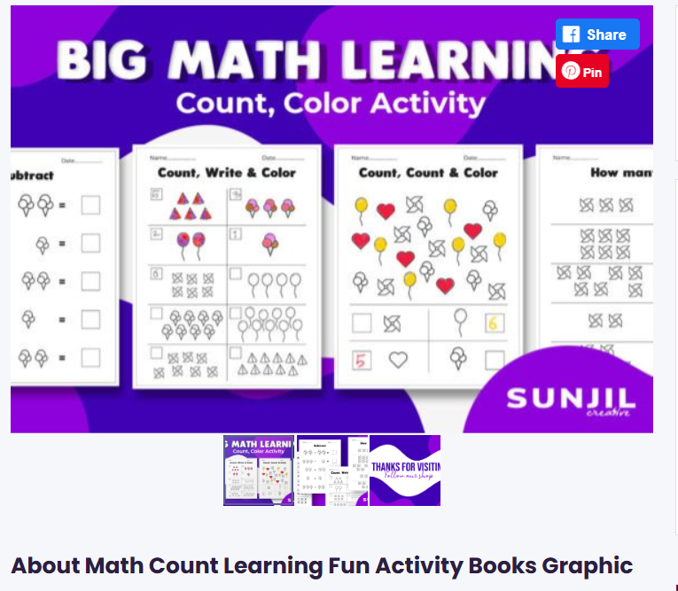 Big Math Learning: Count, Color Activity Book