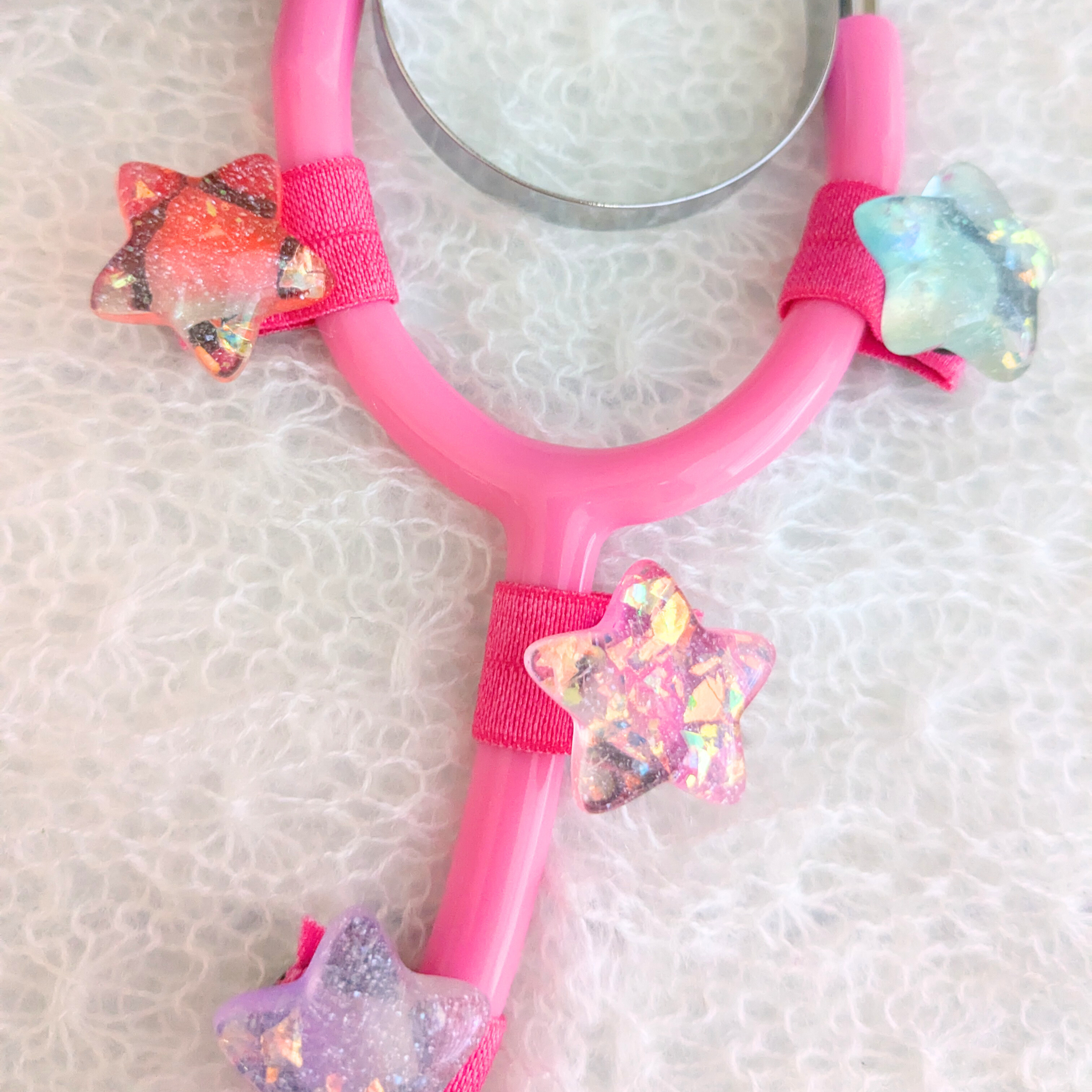 Glitter Ombre Star Stethoscope Charms