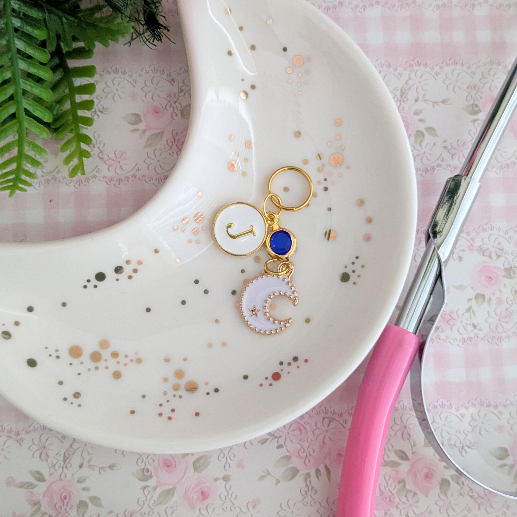 White Moon Stethoscope Charm