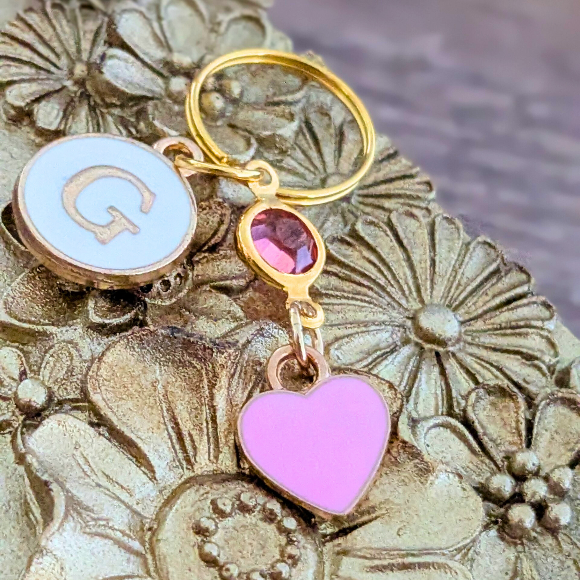 Pink Heart Stethoscope Charm
