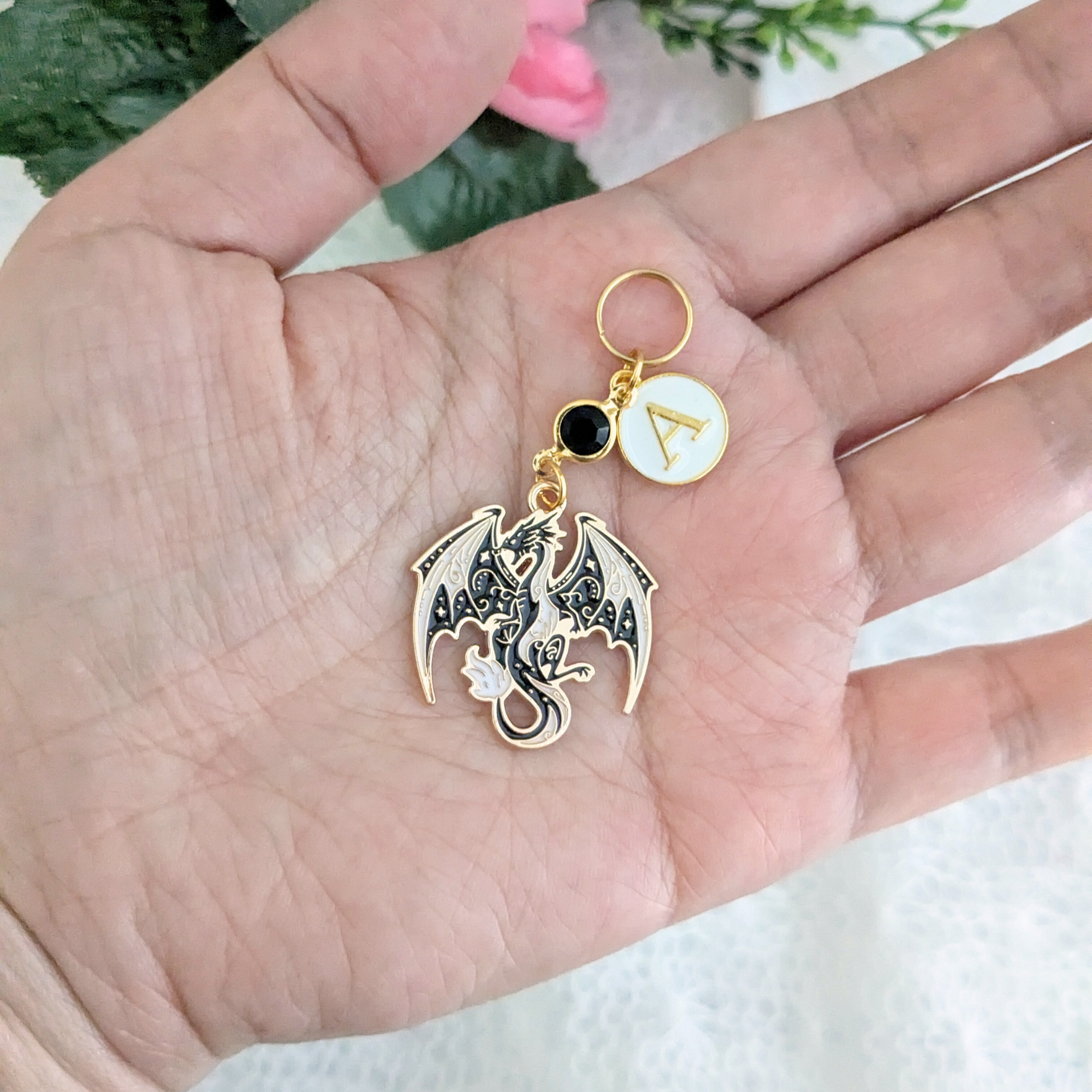 Black Dragon Fantasy Stethoscope Charm