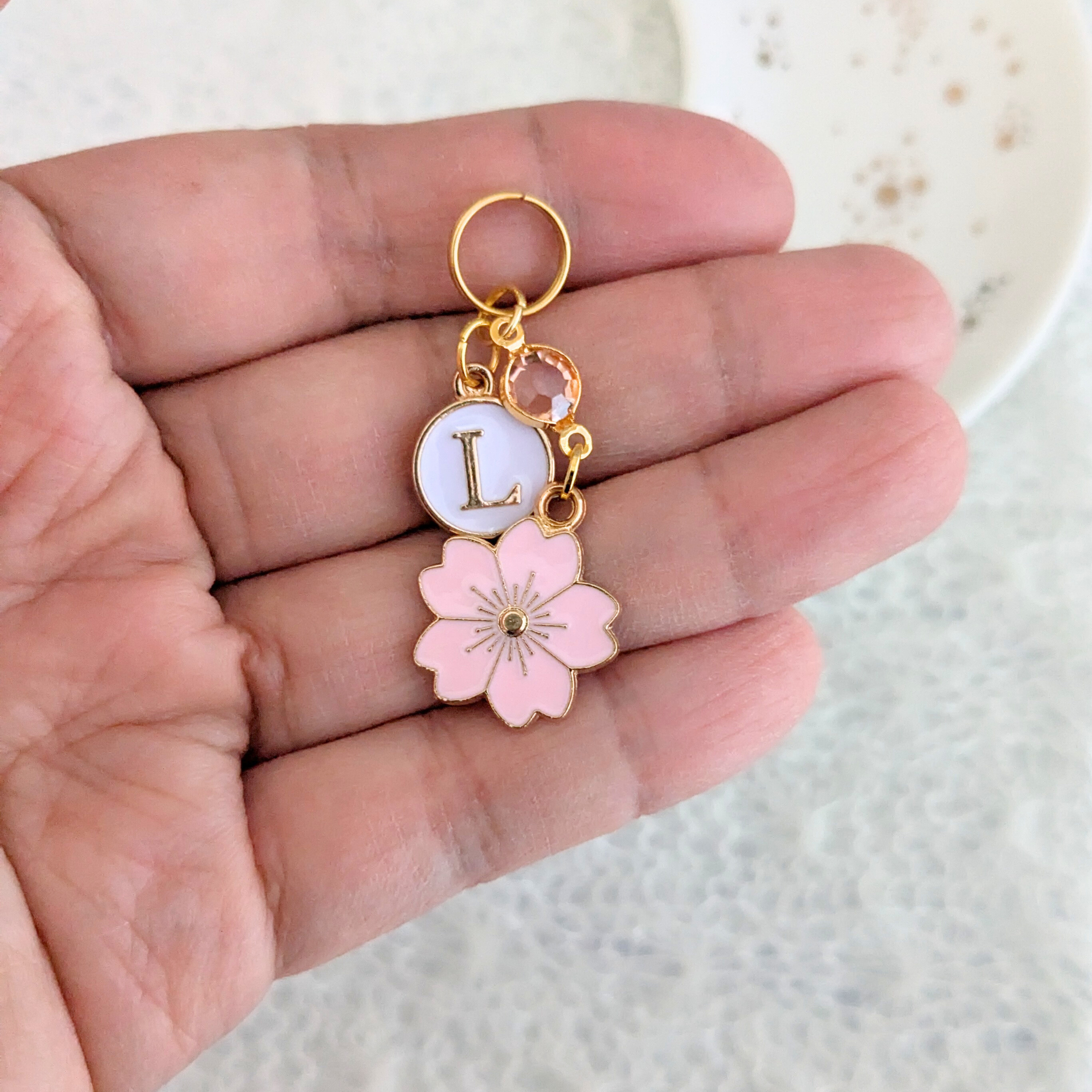 Pink Sakura Cherry Blossom Stethoscope Charm