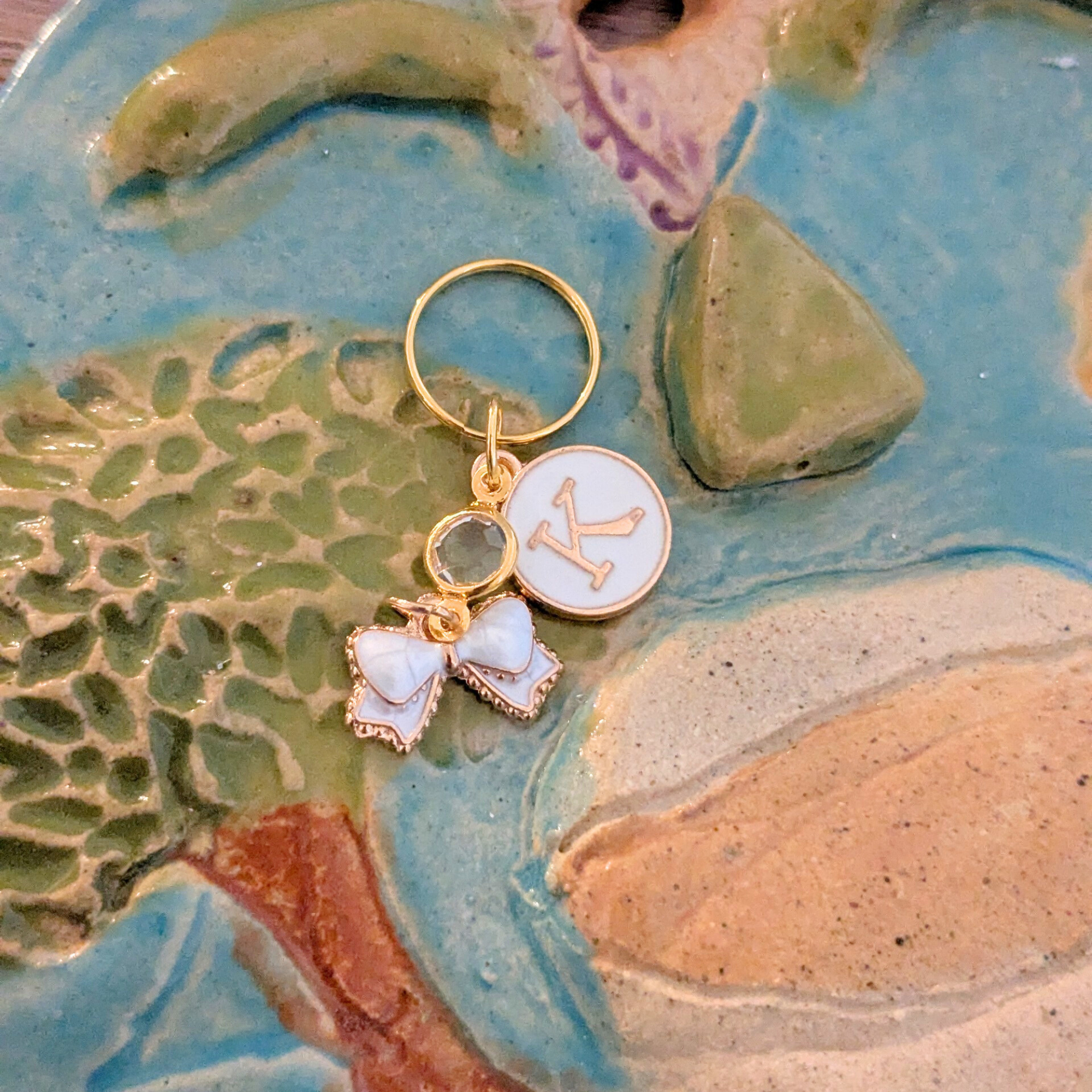 Mini White Bow Stethoscope Charm