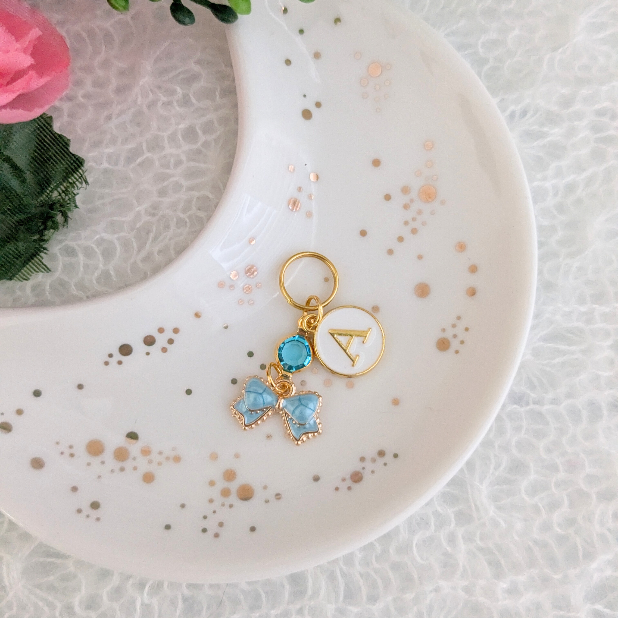Mini Blue Bow Stethoscope Charm