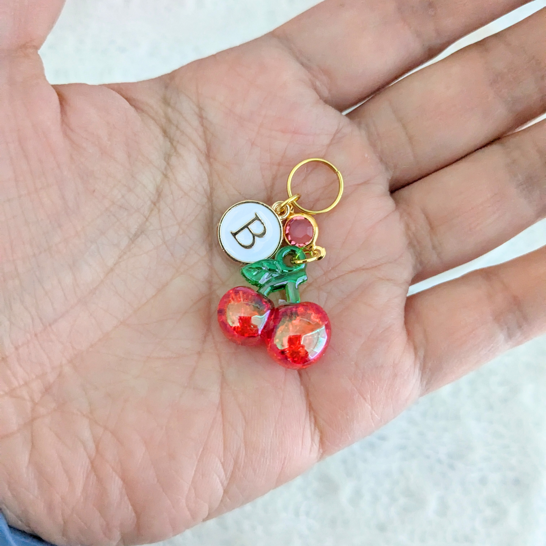 3D Red Cherry Stethoscope Charm