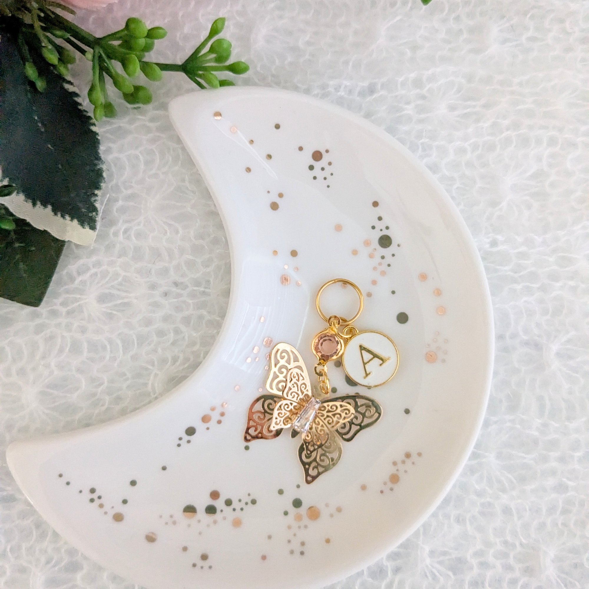 Gold 3D Butterfly Stethoscope Charm