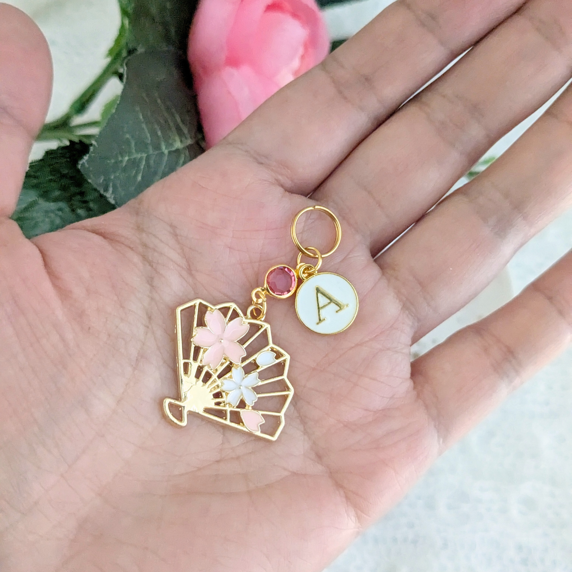 Japanese Cherry Blossom Fan Stethoscope Charm