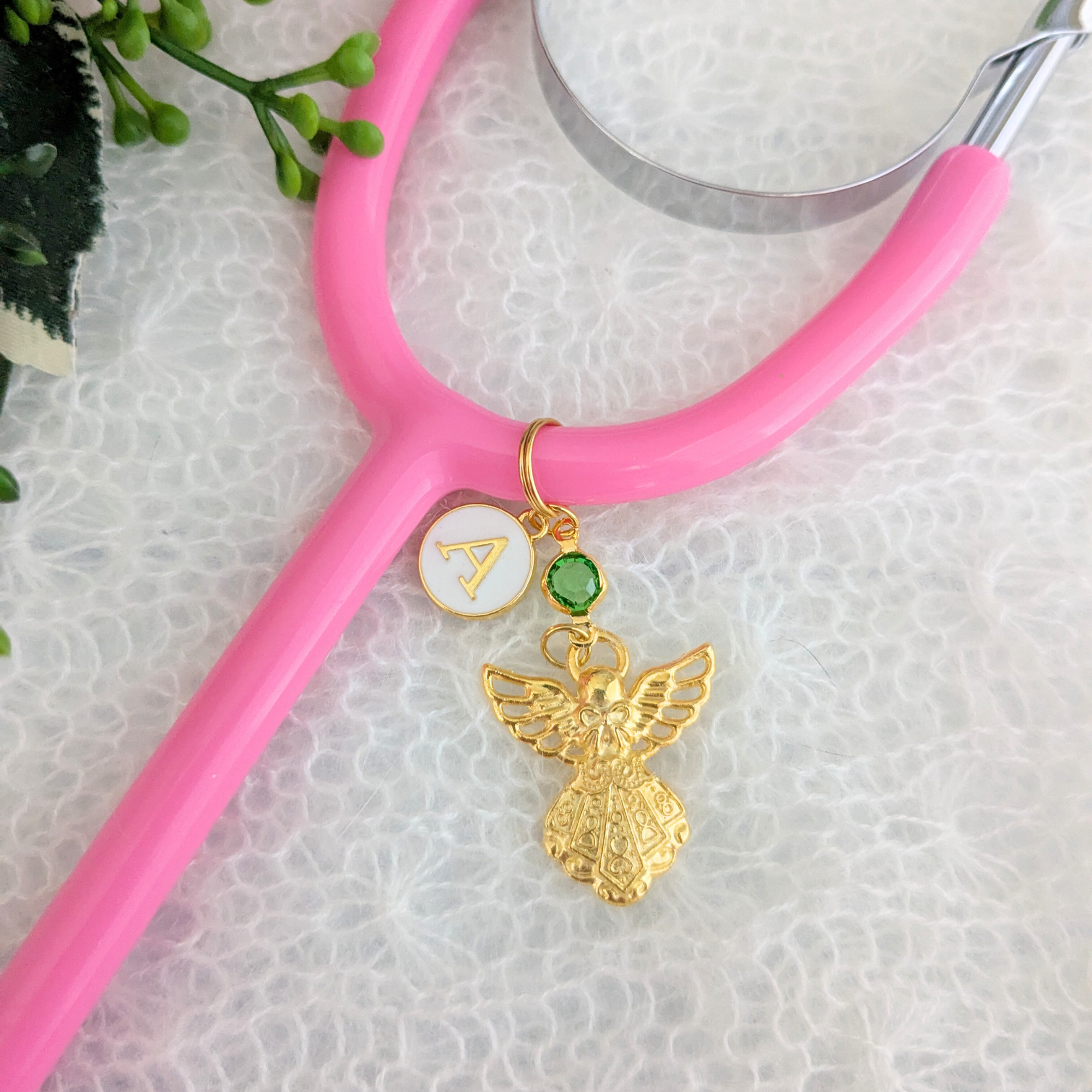 Gold Angel Stethoscope Charm