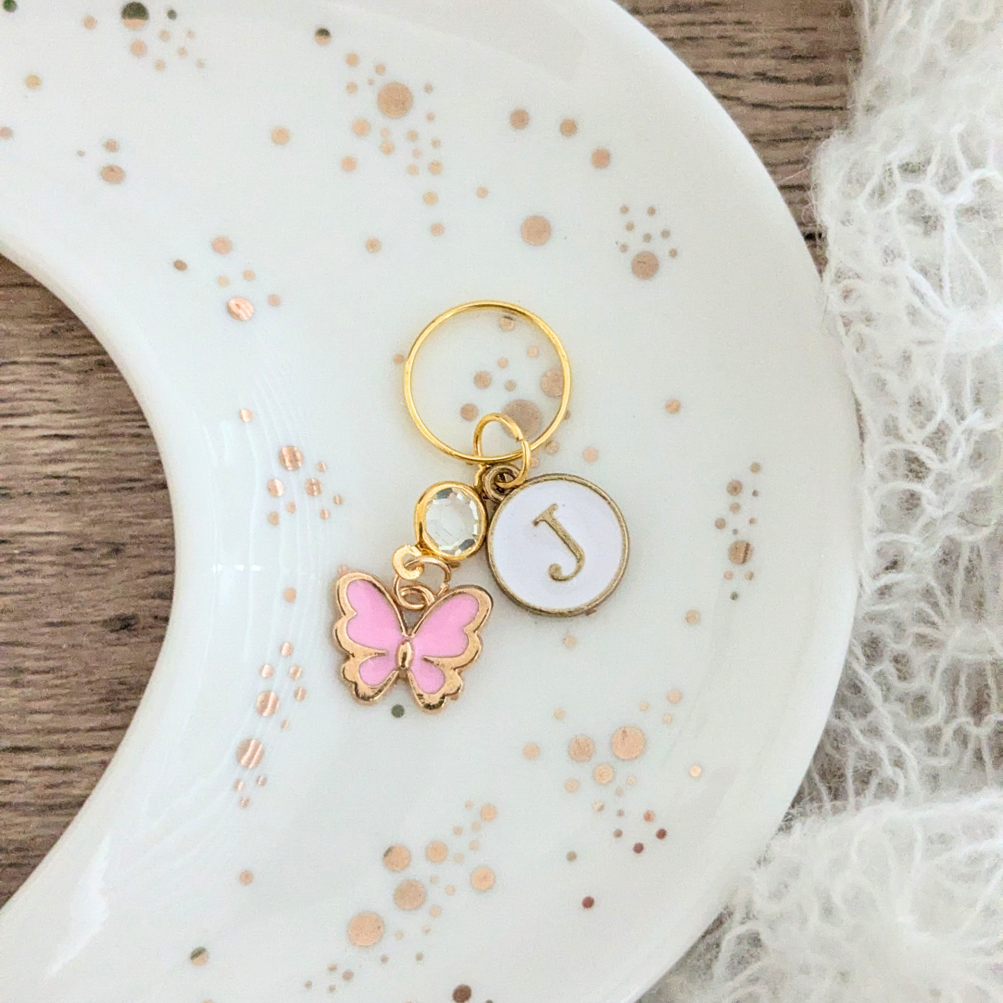 Pink Butterfly Stethoscope Charm