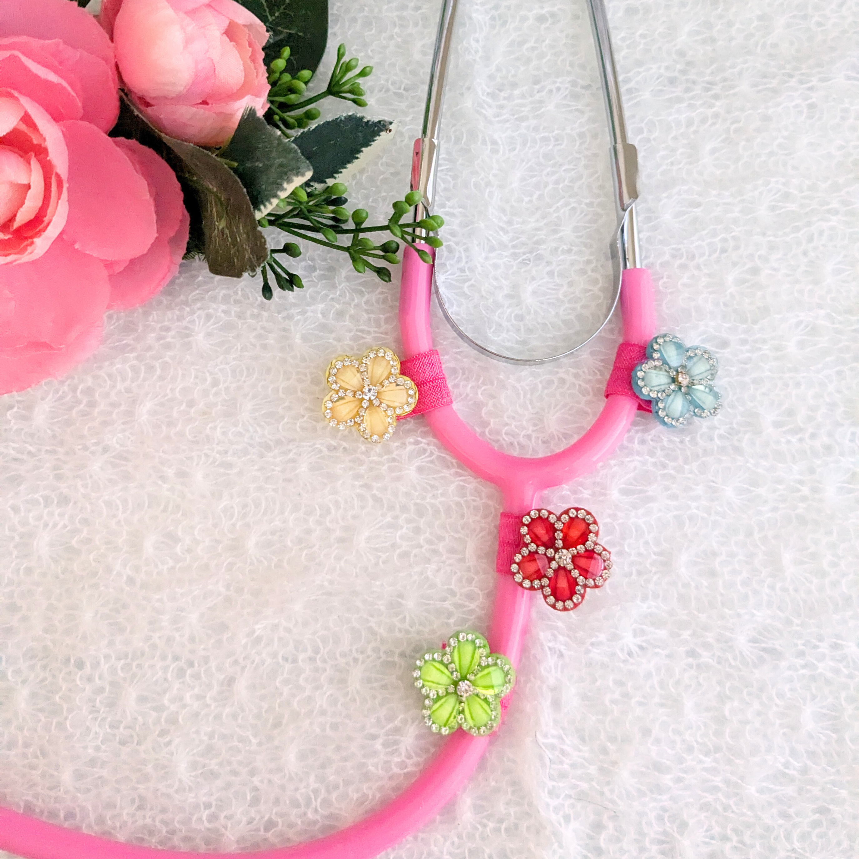 Spinning Flower Stethoscope Charms