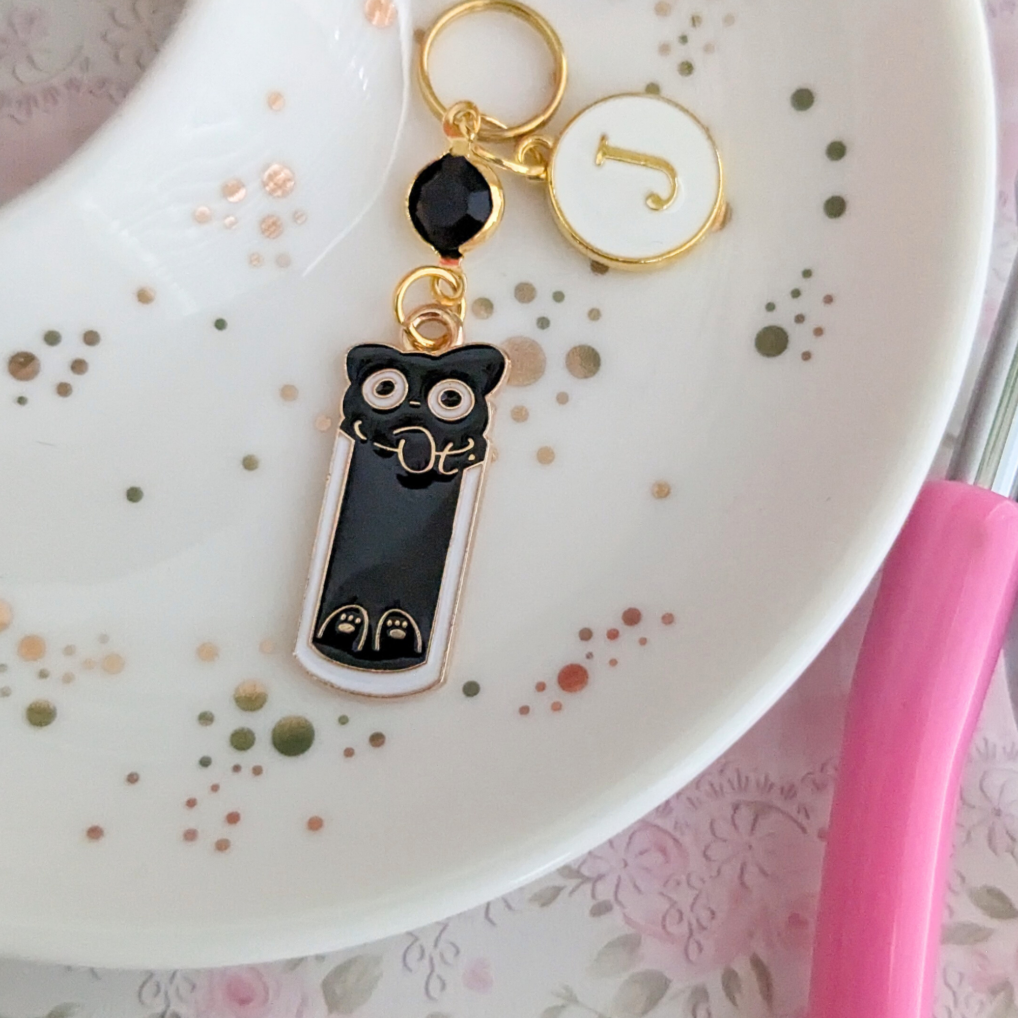 Black Cat Stethoscope Charm