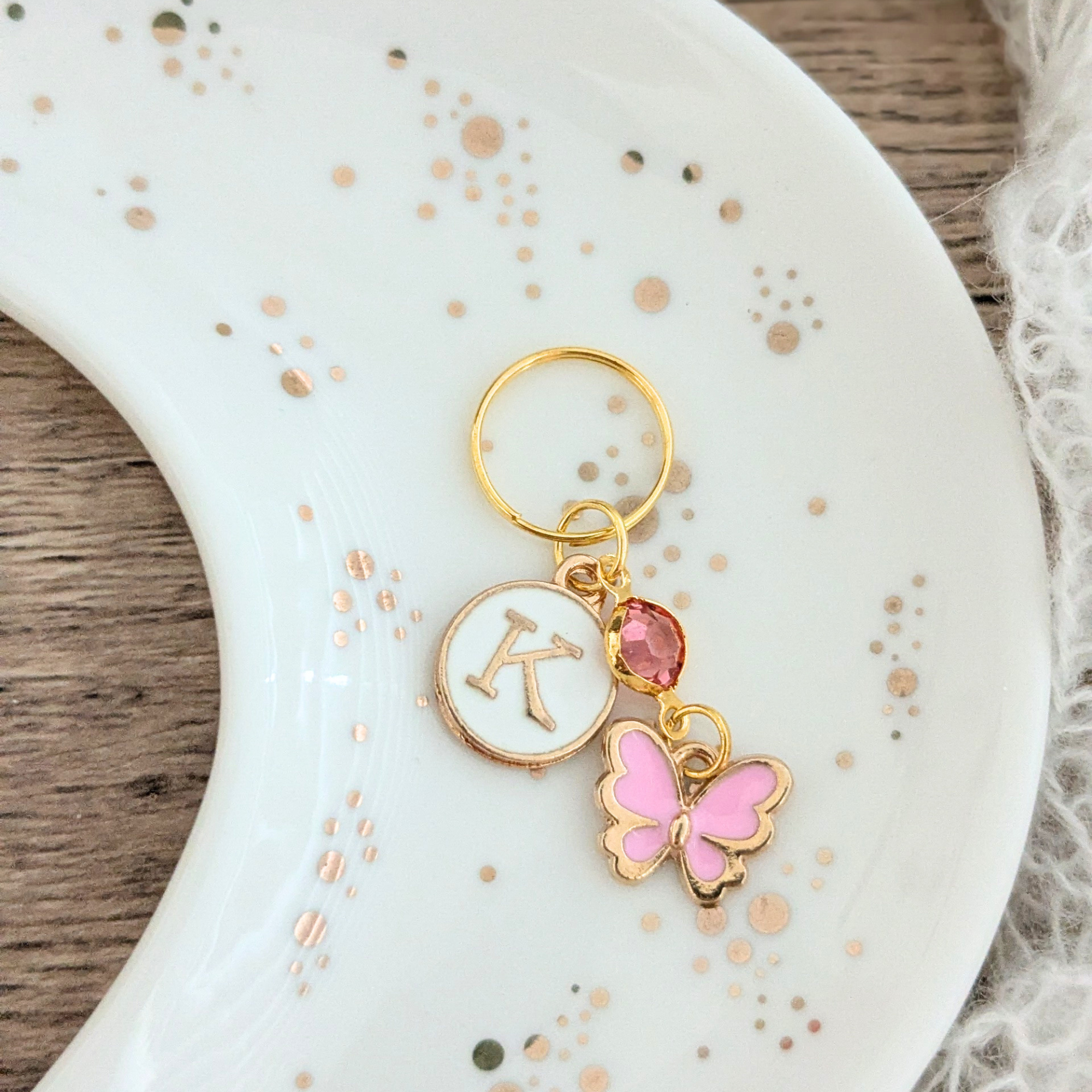 Pink Butterfly Stethoscope Charm