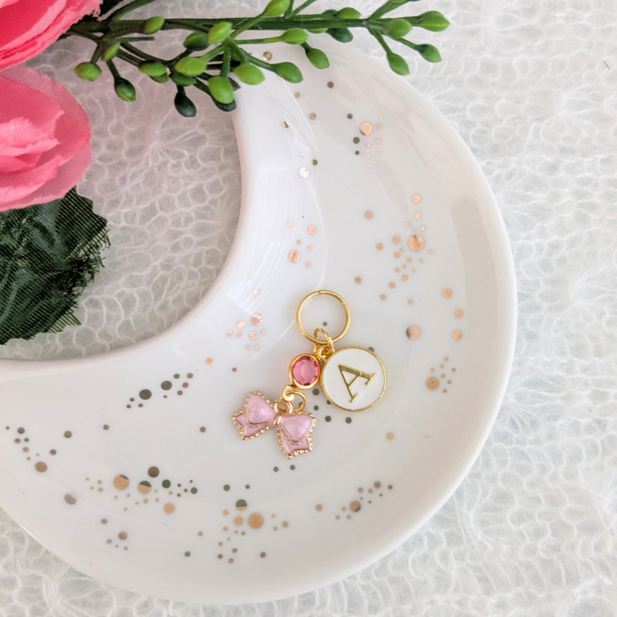 Mini Pink Bow Stethoscope Charm