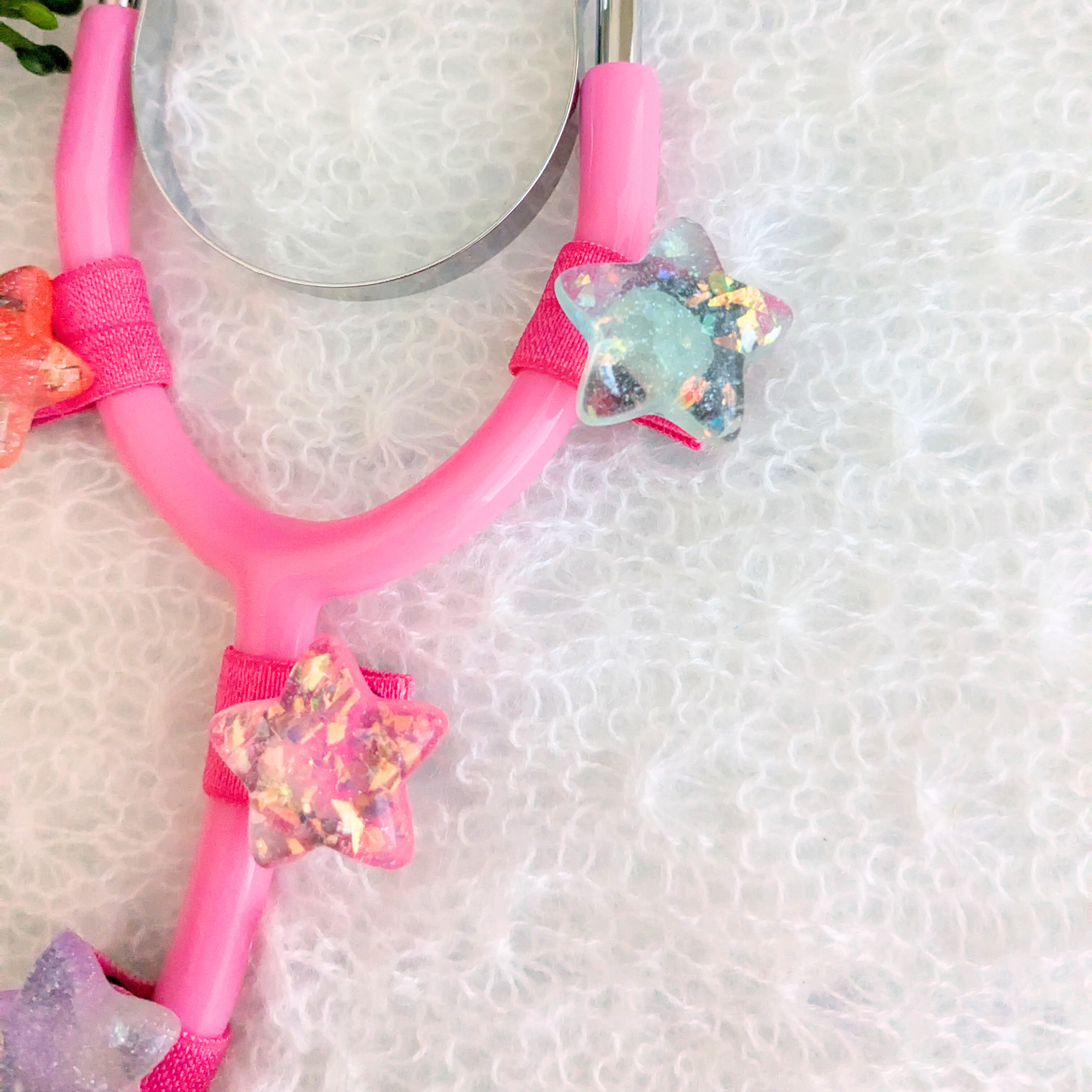 Glitter Ombre Star Stethoscope Charms