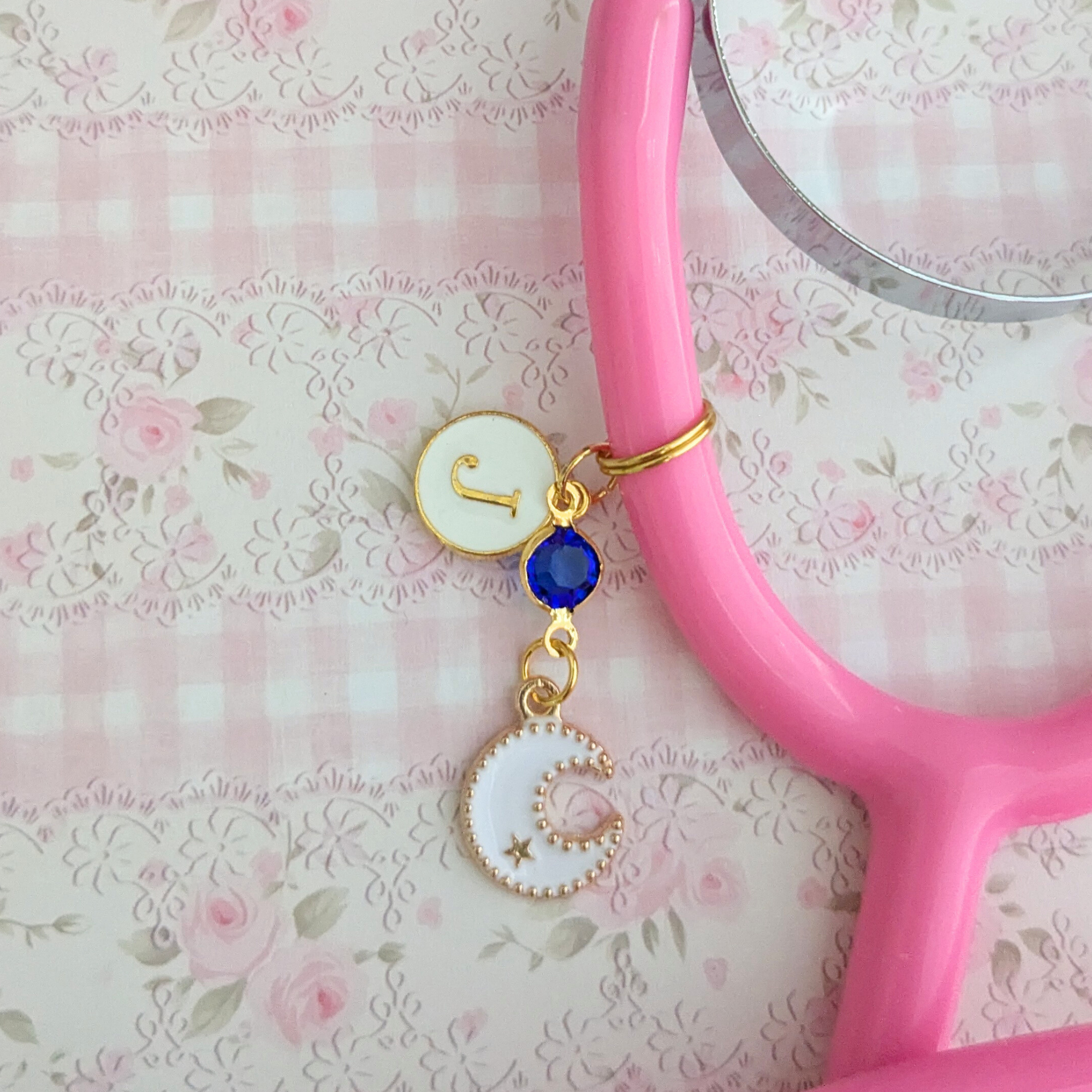 White Moon Stethoscope Charm