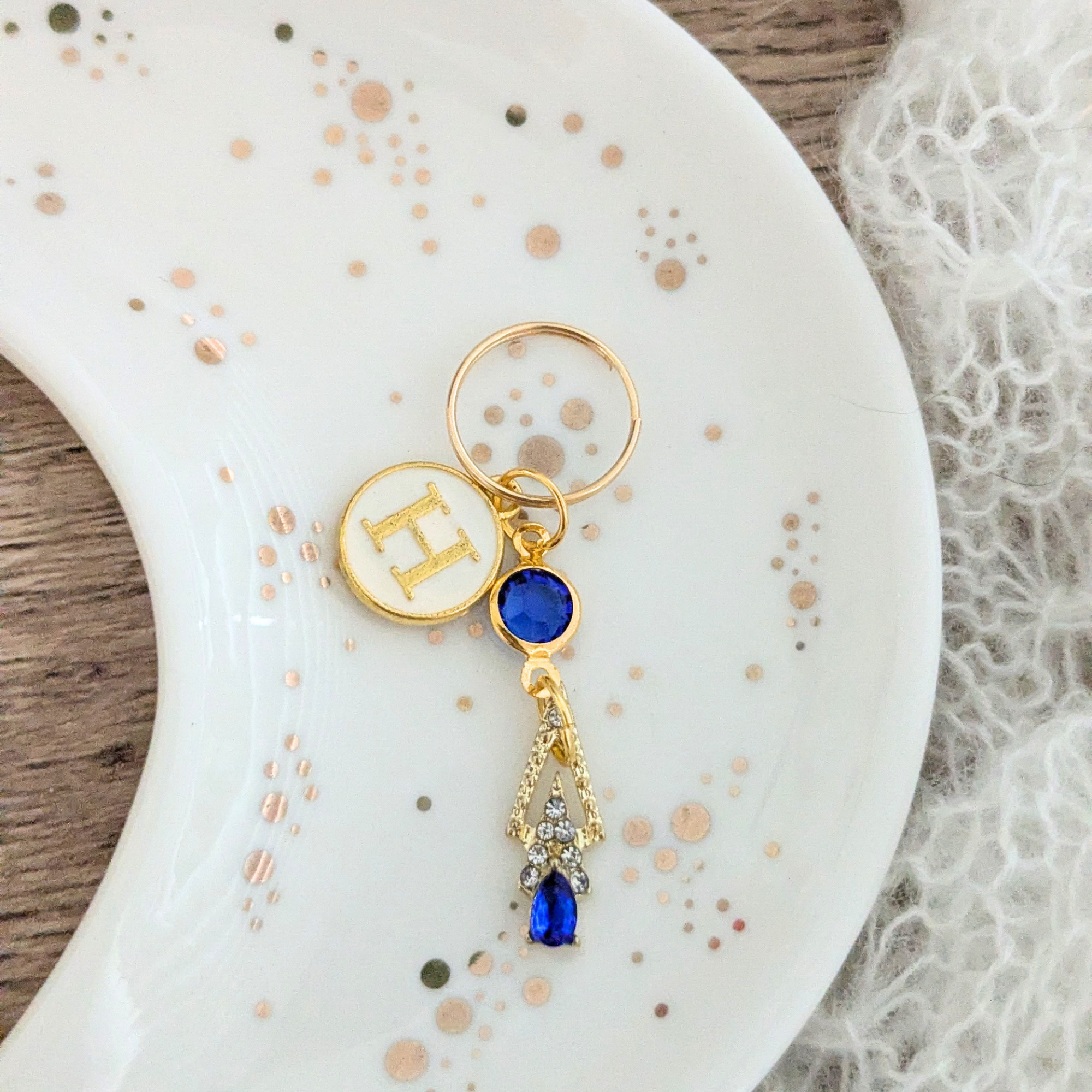 Blue Gem Stethoscope Charm