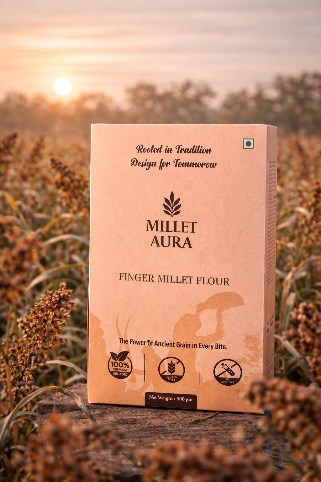 MilletAura Finger Millet Flour (Ragi) – Pack of 3 (500 g × 3)