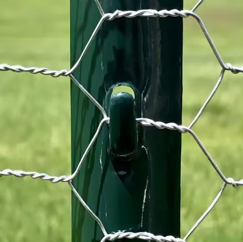 U-Shaped Metal Fence Post - Galvanized + PVC Coated for Wire Mesh, Yard & Outdoor Fencing | Easy Assembly