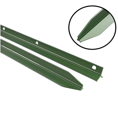 Y-Post Green Metal Fence PostAmerican Steel 6-Foot Galvanized Studded T Post - Green Powder-Coated Garden Trellis for Farm Fencing, Border & Driveway | Easy Assembly