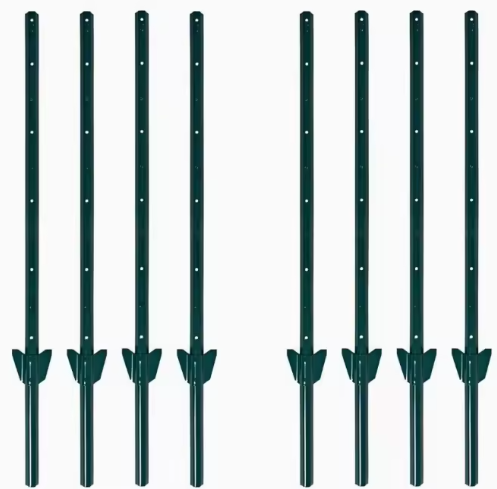 U-Shaped Metal Fence Post - Galvanized + PVC Coated for Wire Mesh, Yard & Outdoor Fencing | Easy Assembly