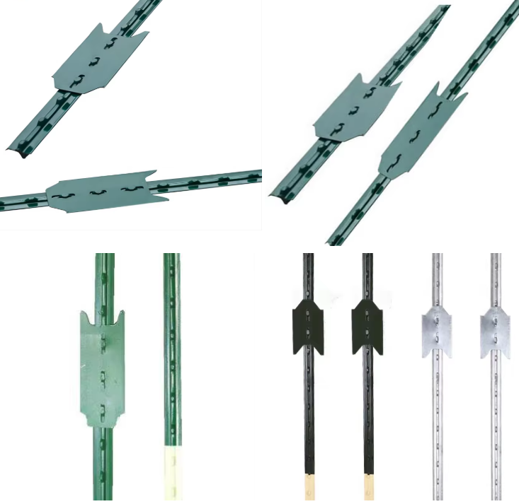 T-Post Heavy-Duty Galvanized Metal Tee Post - Studded Fence Poles for Farms, Security & Outdoor Enclosures (5ft-10ft)