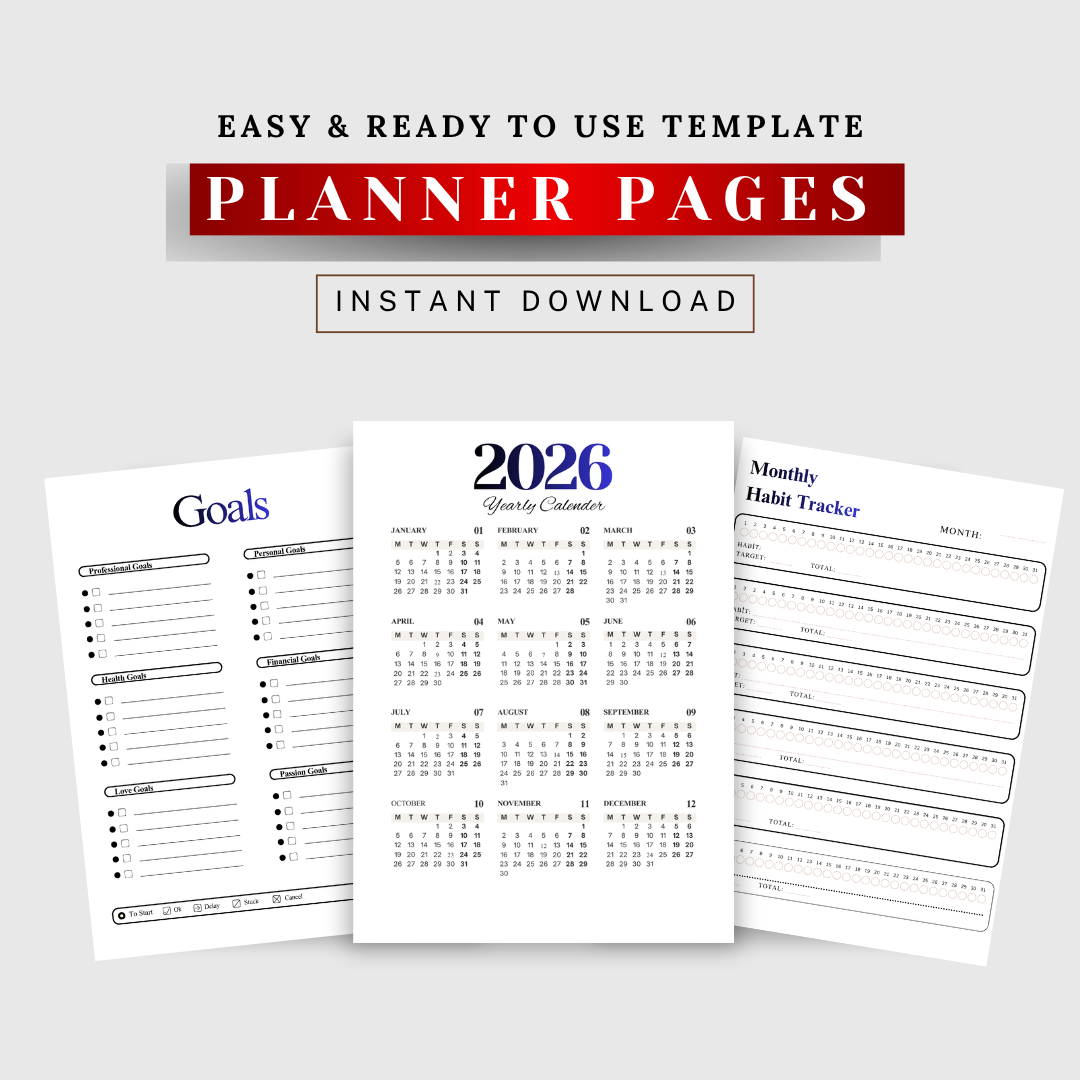 Yearly Digital Planner GoodNotes, Hyperlinked iPad Planner PDF, Yearly Planner with Goals, To do list, Monthly Budget & Habit Tracker, Yearly Monthly Weekly Daily Organizer.