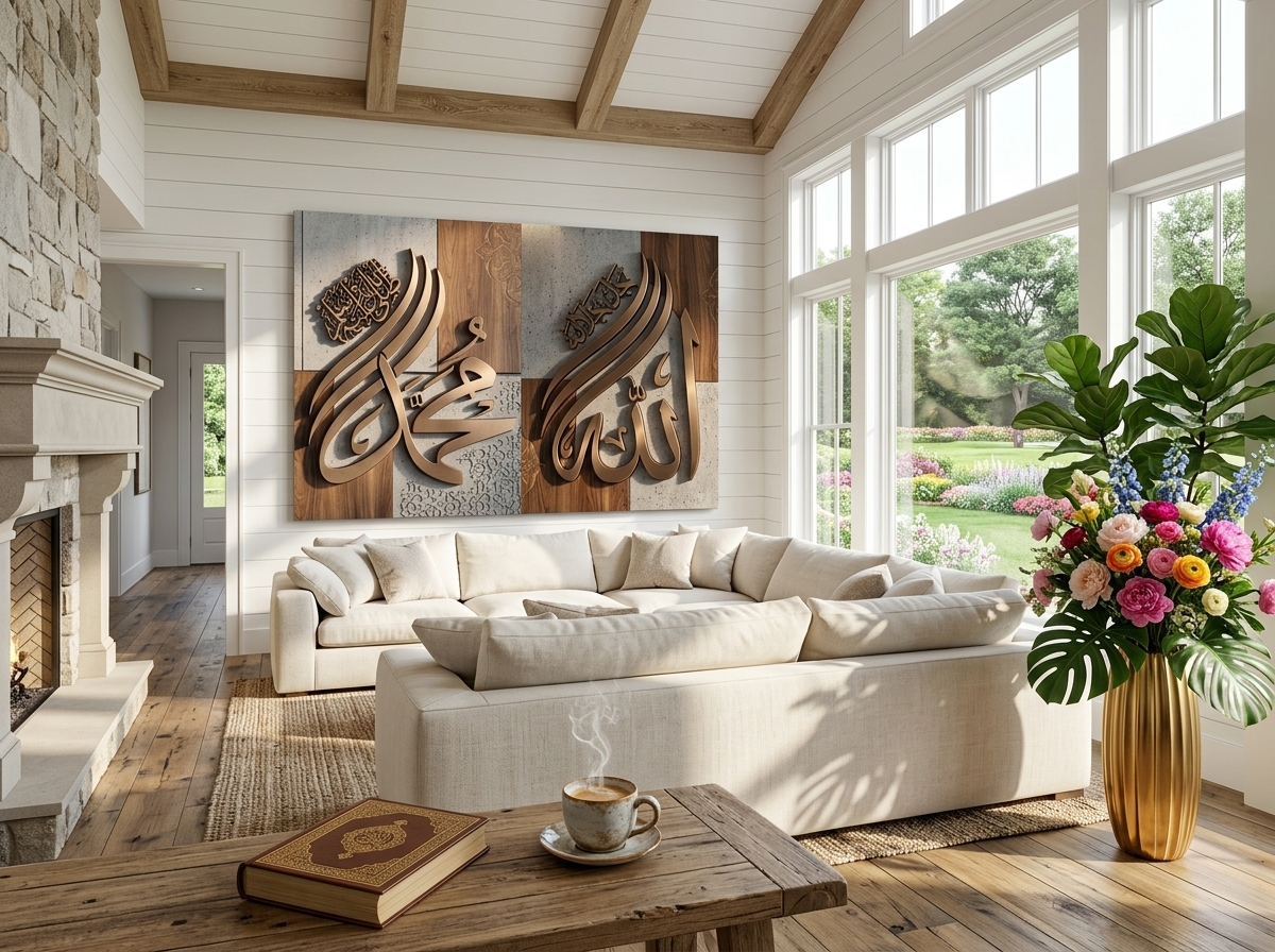 🕌 Allah Jala Jalalahu & Muhammad (PBUH) — 3D Arabic Calligraphy Wall Art Bundle