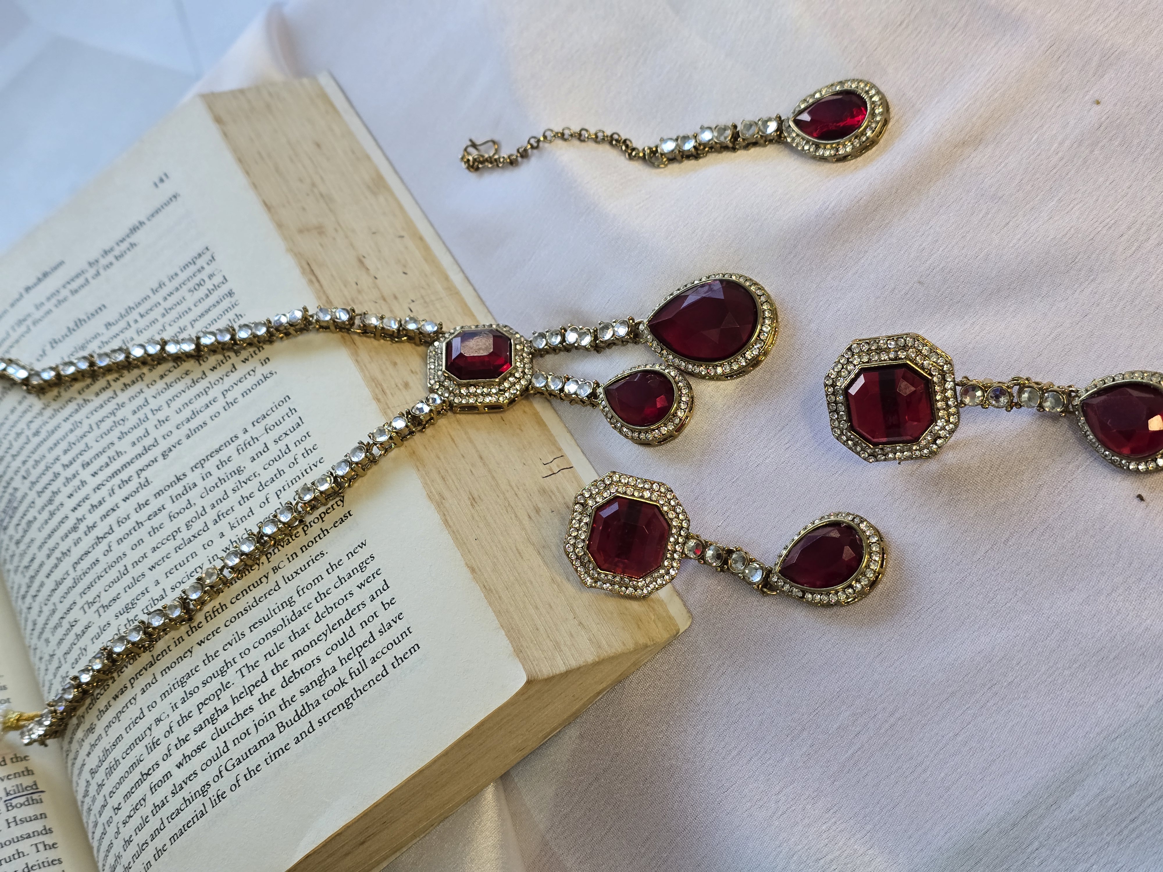 Ruby and Diamond Necklace Set