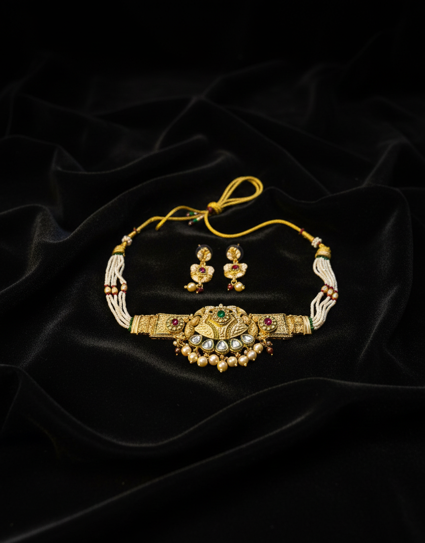 Traditional Gold-Plated Necklace Set