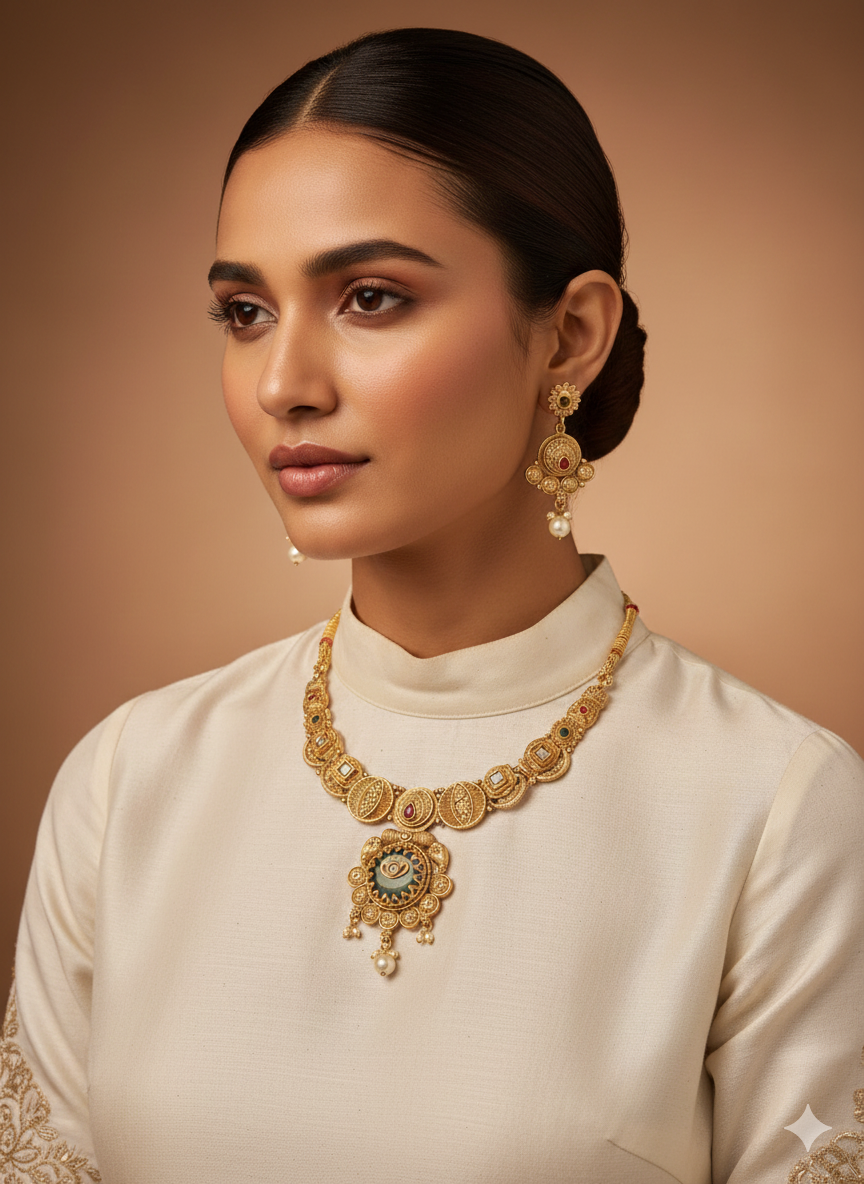 Traditional Gold-Plated Jewelry Set